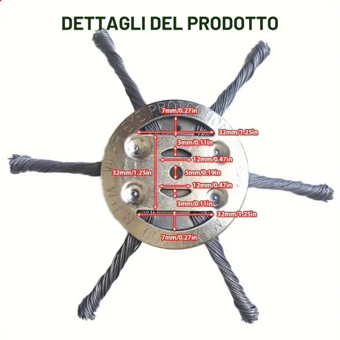 ✨La testa del tosaerba ha 6 bordi in acciaio inossidabile