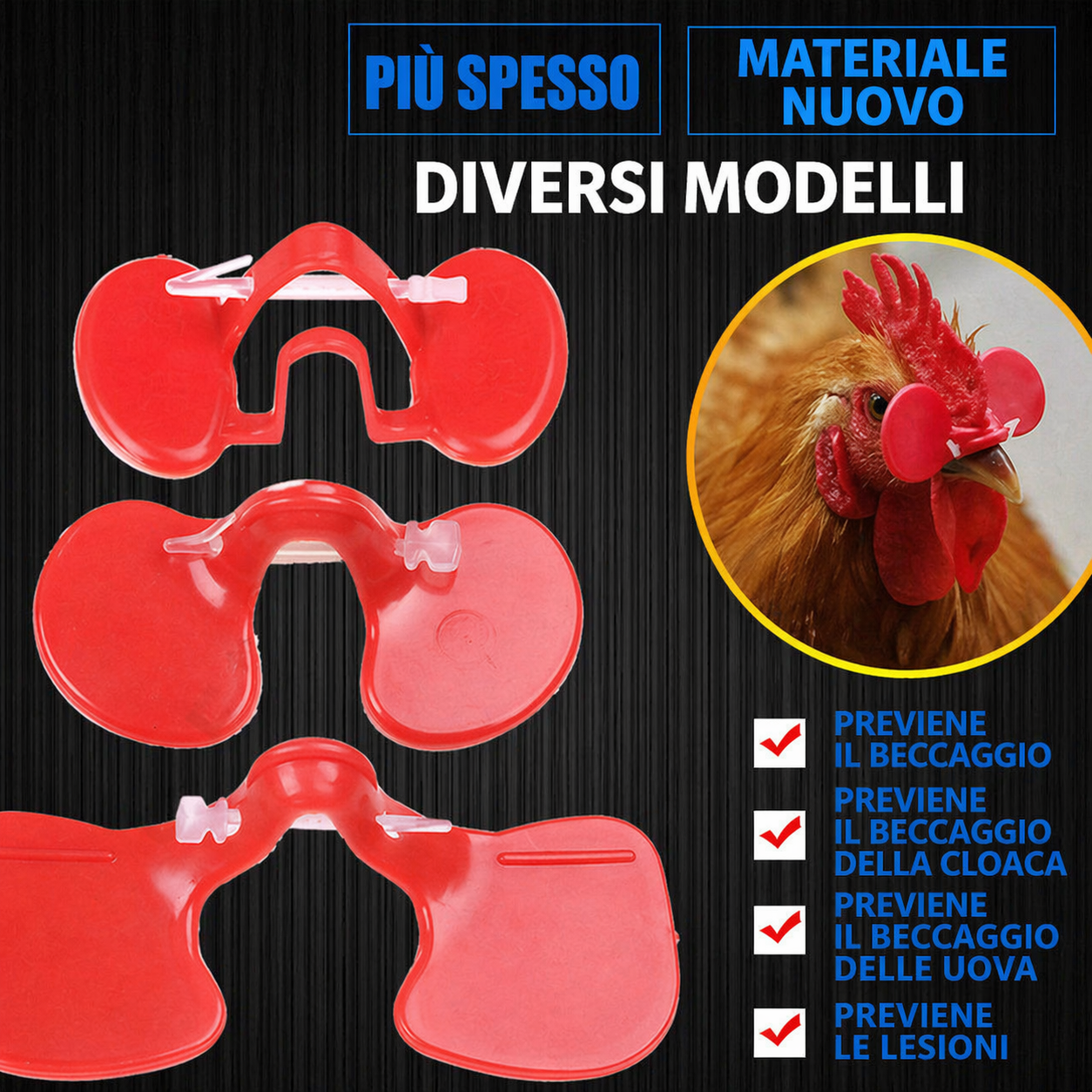 Occhiali anti-beccaggio per galline – Previene i combattimenti e riduce le perdite in modo efficace