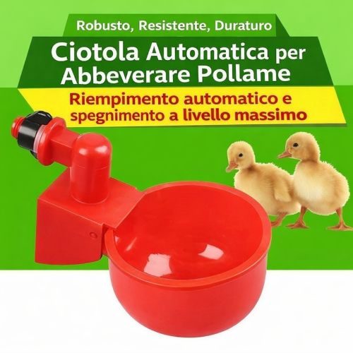 Abbeveratoio Automatico per Pollame – Per Polli, Anatre, Oche e Piccioni – Riempimento Automatico, Risparmio di Tempo e Fatica