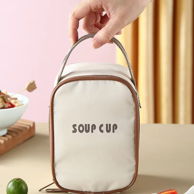Contenitore per alimenti isolato in acciaio inossidabile da 500 ml con coperchio - Riutilizzabile, versatile per zuppe, stufati e altro