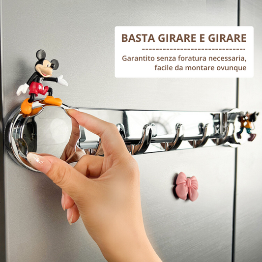 Supporti in acciaio inox con 5 ganci, comodi e capaci di sostenere fino a 20 kg