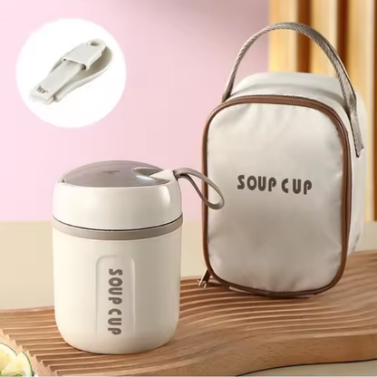 Contenitore per alimenti isolato in acciaio inossidabile da 500 ml con coperchio - Riutilizzabile, versatile per zuppe, stufati e altro