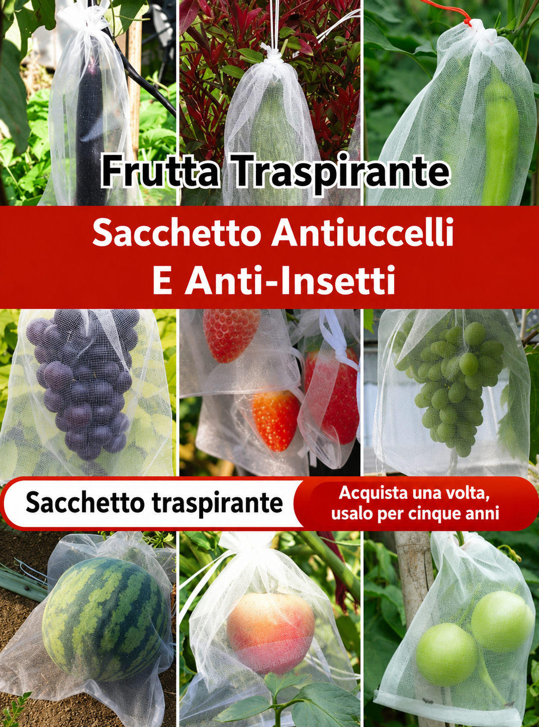 70% OFF | SACCHETTI A RETE RIUTILIZZABILI PER PROTEGGERE FRUTTA E VERDURA
