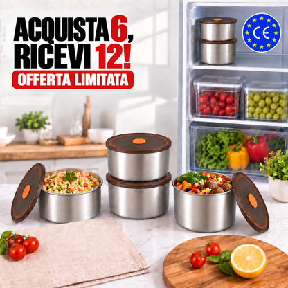 PORTAPRANZO PREMIUM IN ACCIAIO INOX 304 CON COPERCHIO ERMETICO | CAPACITÀ 900 ML