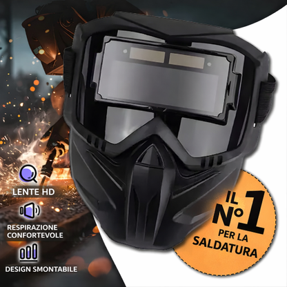 70% OFF | Maschera Per Saldatura Con Oscuramento Automatico 0,1 ms – Smontabile in 2 Pezzi, Protezione Totale