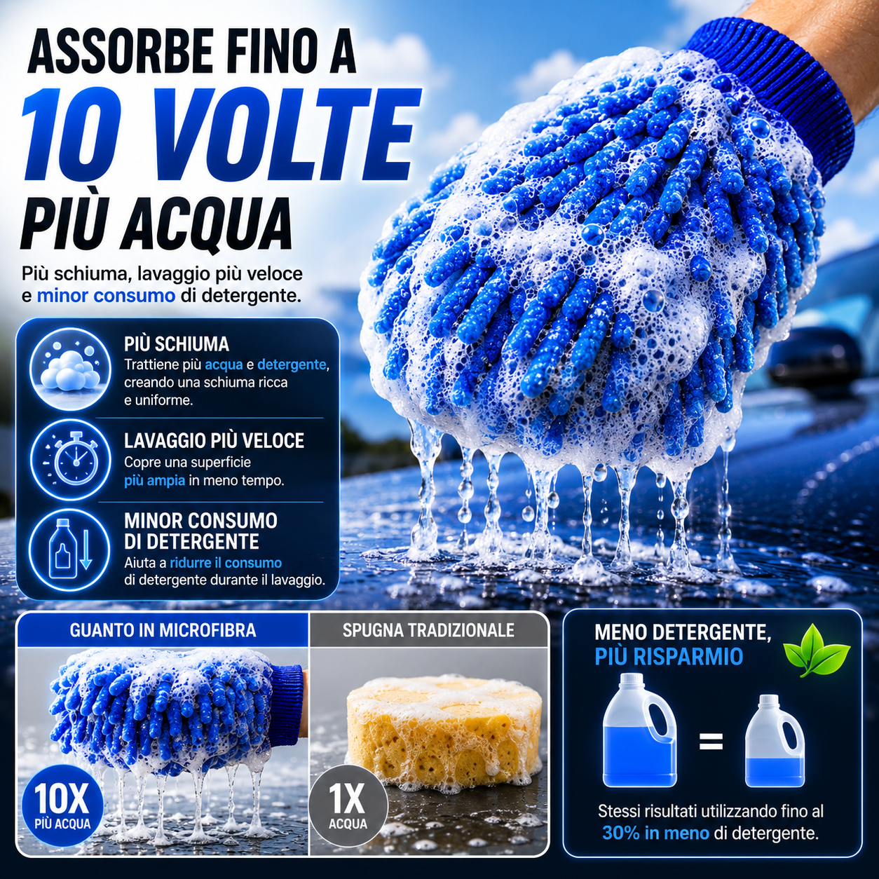 70% OFF | Guanto Lavauto In Microfibra Premium – La Versione Migliorata Di Spugne E Panni Tradizionali