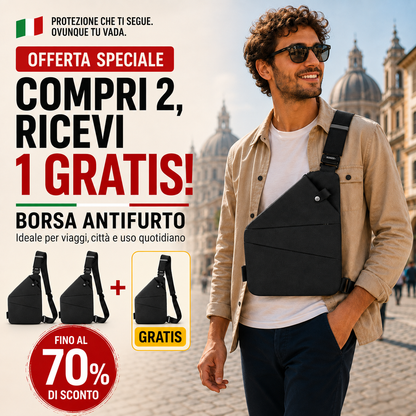 🎁COMPRA 2+1 GRATIS | Borsa A Tracola Da Viaggio Antifurto - Tecnologia Di Blocco RFID