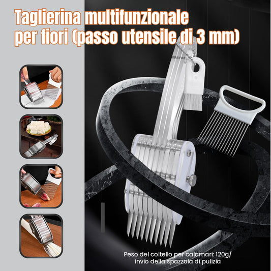Strumento da cucina multifunzionale Taglierina per verdure Tagliapollo Gizzard Waist Flower Knife (HA)