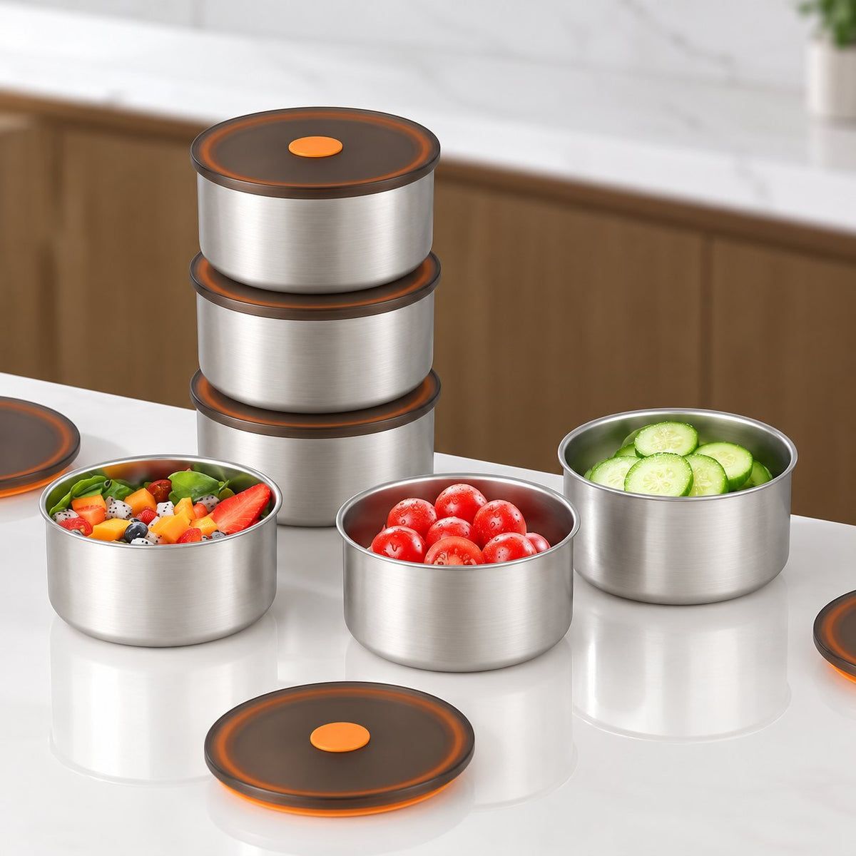PORTAPRANZO PREMIUM IN ACCIAIO INOX 304 CON COPERCHIO ERMETICO | CAPACITÀ 900 ML
