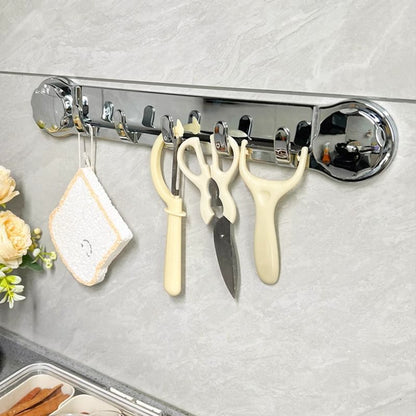 Supporti in acciaio inox con 5 ganci, comodi e capaci di sostenere fino a 20 kg