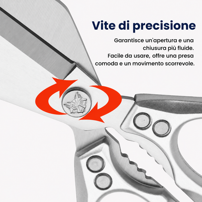 Forbici da cucina grandi in acciaio inox tedesco con lame a forma di diamante ✂️