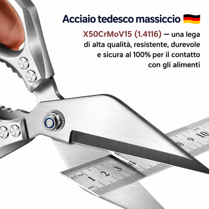 Forbici da cucina grandi in acciaio inox tedesco con lame a forma di diamante ✂️