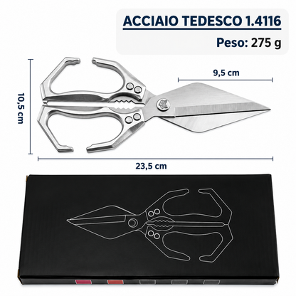 Forbici da cucina grandi in acciaio inox tedesco con lame a forma di diamante ✂️