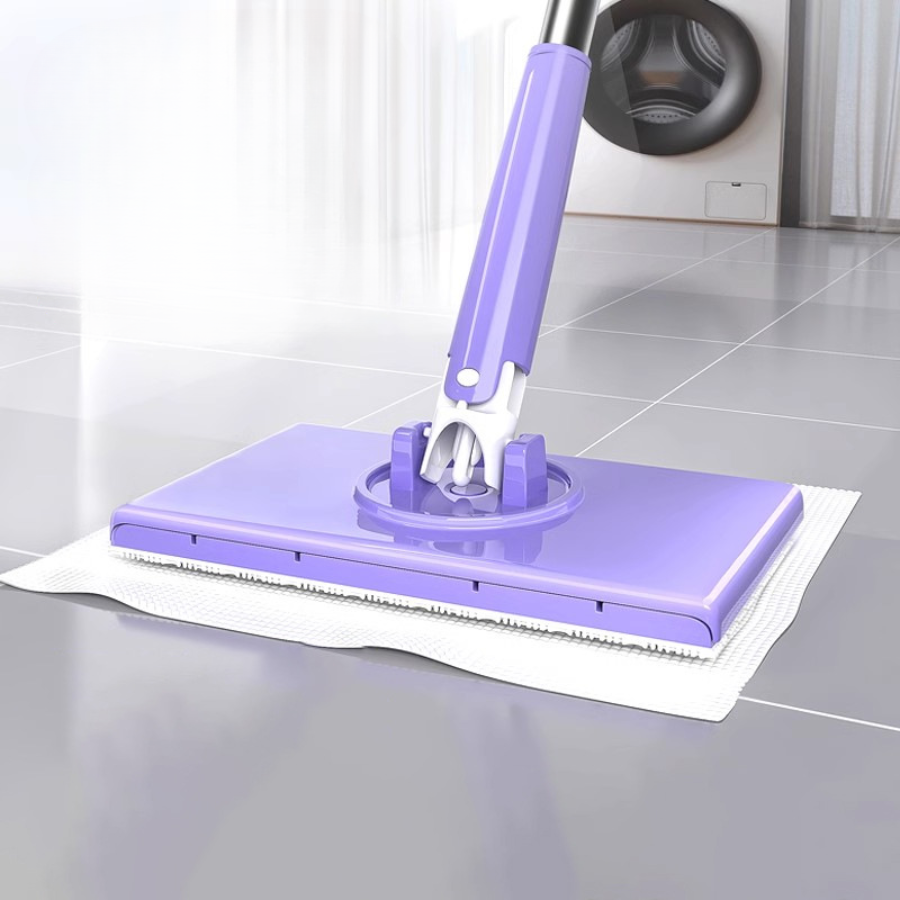 Mop con Cambio del Panno, Design del Manico a Spinta-Tiro con Asciugamano Monouso (LTT)