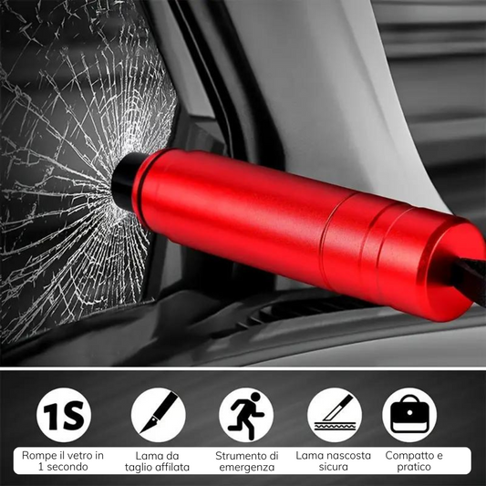Strumento di fuga rapida per rompere il finestrino dell'auto