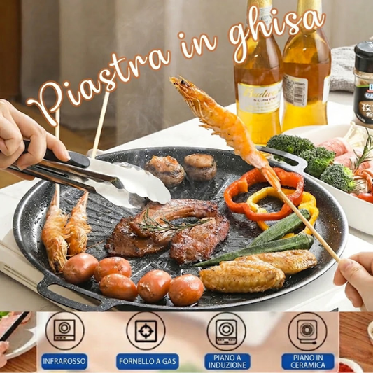 70% OFF | Padella Grill Universale per Cucina a Gas, Cucina a Induzione e Fiamma Libera