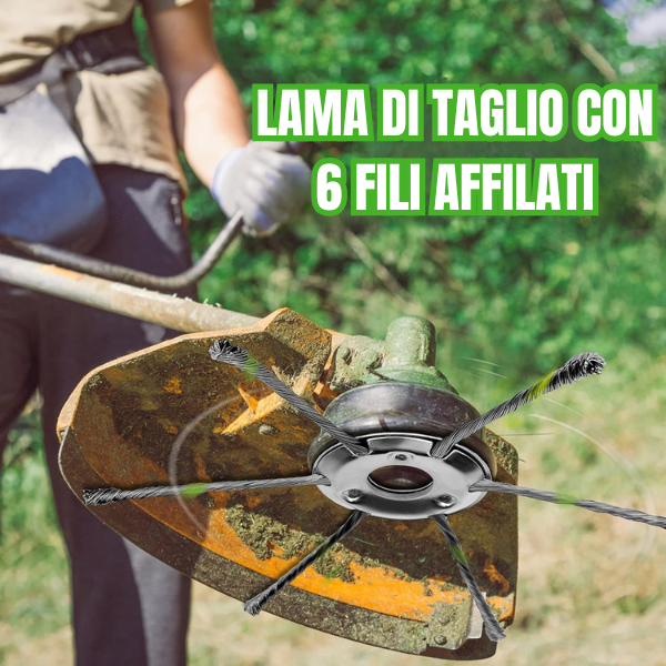 SCONTO DEL 70% | Lama per decespugliatore in acciaio intrecciato a 6 punte