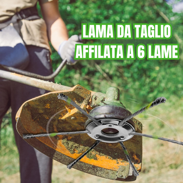 La testa del tosaerba ha 6 bordi in acciaio inossidabile 🌱