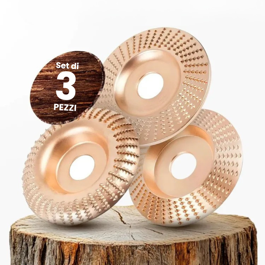 70% OFF | Set di 3 dischi da smerigliatura in acciaio al carbonio resistente per legno (Piatto - Curva - Pendenza)