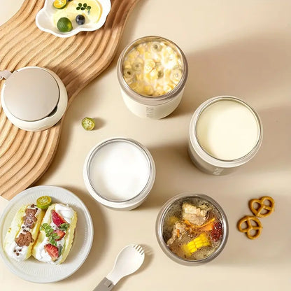 Contenitore per alimenti isolato in acciaio inossidabile da 500 ml con coperchio - Riutilizzabile, versatile per zuppe, stufati e altro