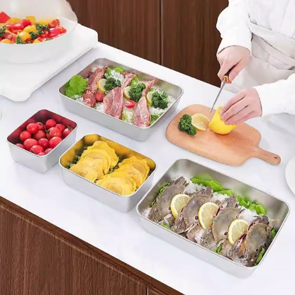 Contenitore per alimenti in acciaio inossidabile S304 (25 x 20 x 5 cm)