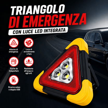 TRIANGOLO LED DI EMERGENZA 3 IN 1 – MASSIMA VISIBILITÀ E SICUREZZA SU STRADA