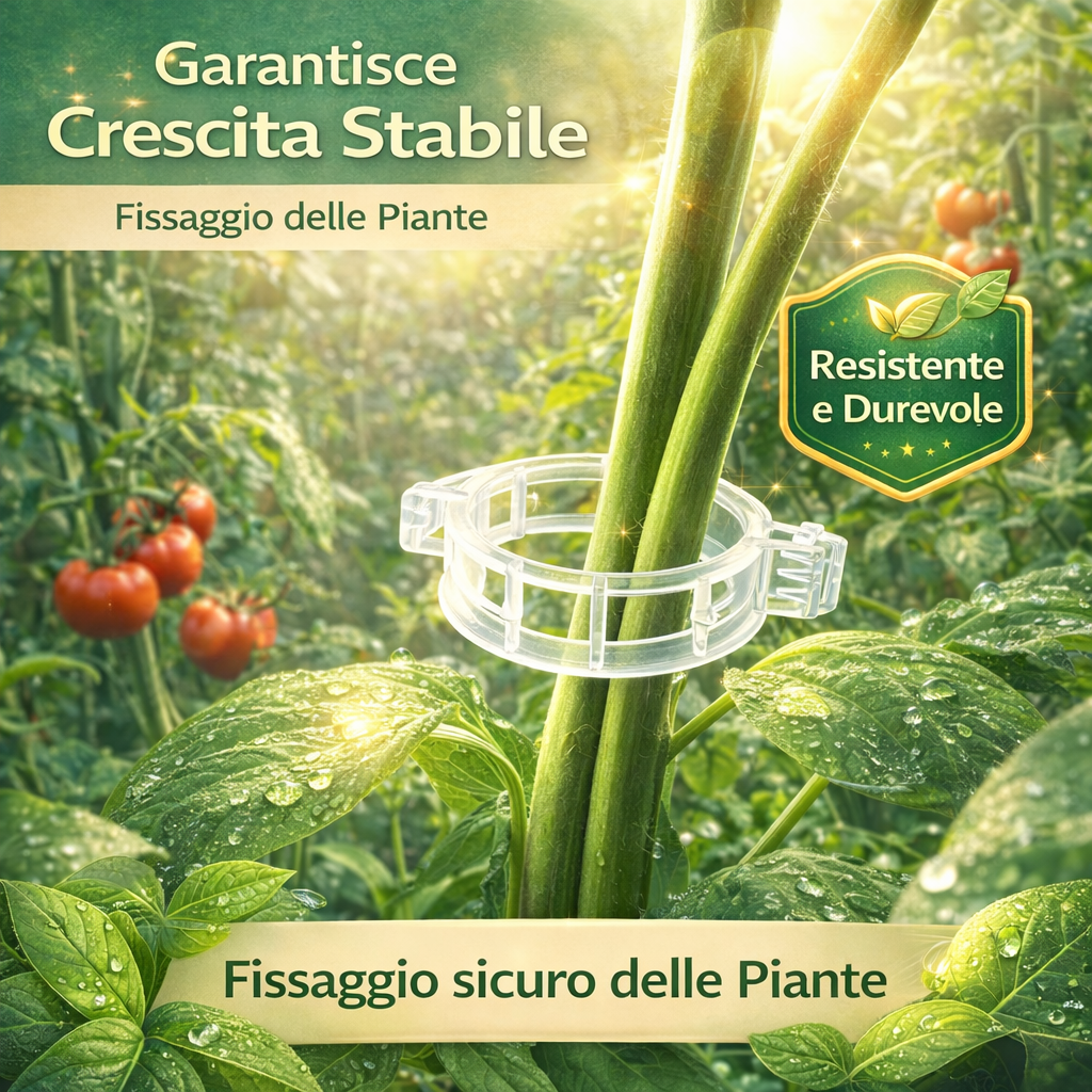 Clip di Supporto per Piante Rampicanti – Ideale per Pomodori e Orto (Fissaggio Stabile e Riutilizzabile)