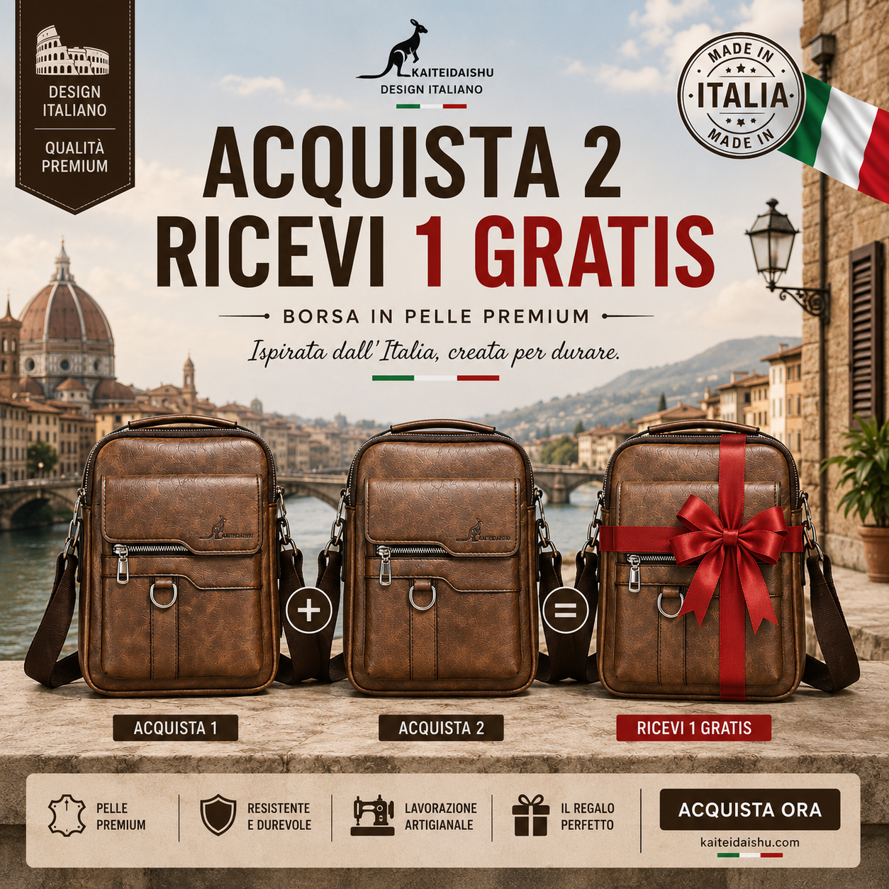 70% OFF| Borsa A Tracolla Da Uomo In Pelle Vintage ✓