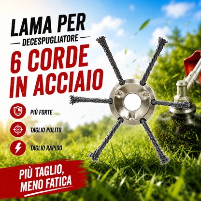 Lama per decespugliatore in acciaio intrecciato a 6 punte ✓