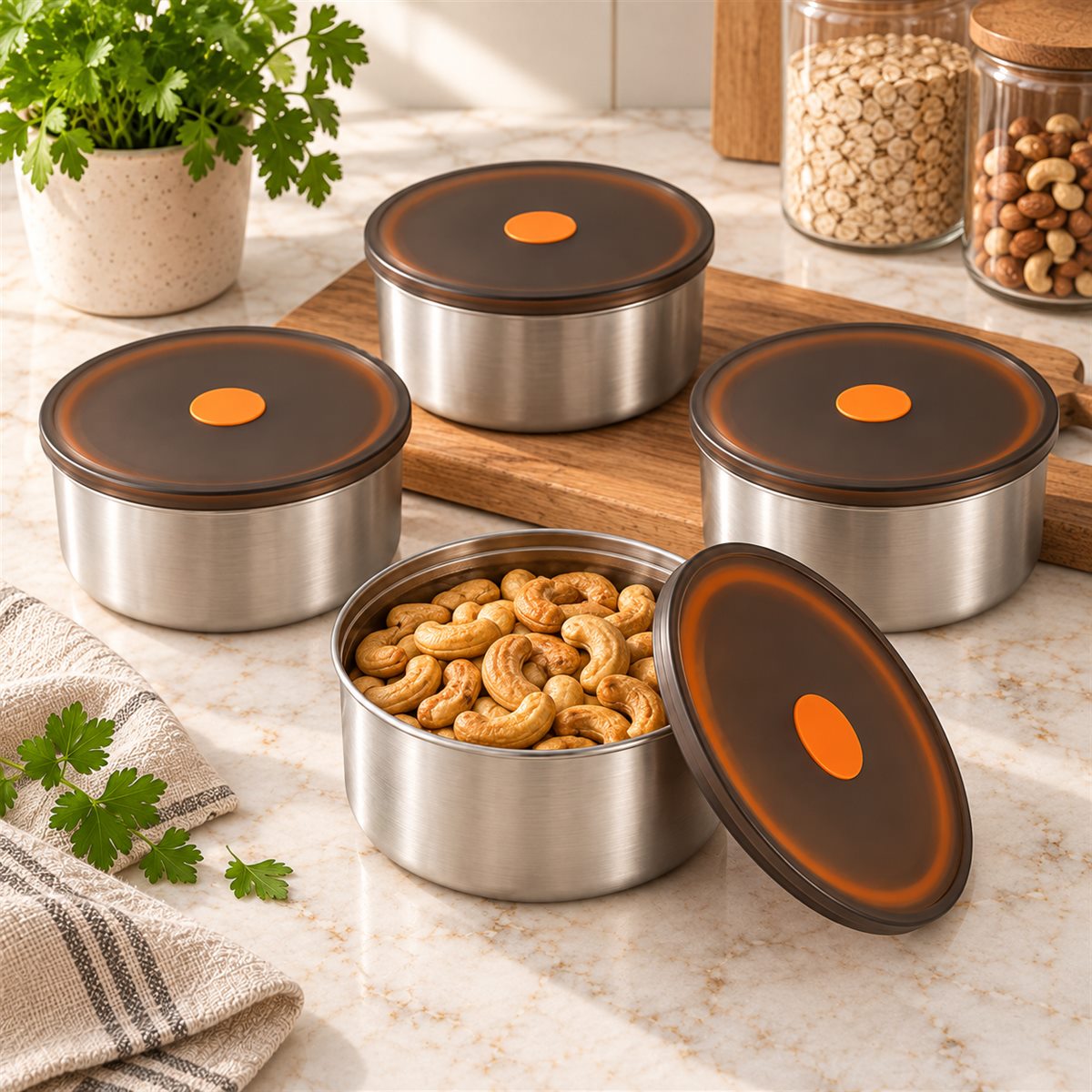 PORTAPRANZO PREMIUM IN ACCIAIO INOX 304 CON COPERCHIO ERMETICO | CAPACITÀ 900 ML
